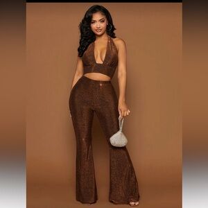 Brown Shimmery Jumpsuit